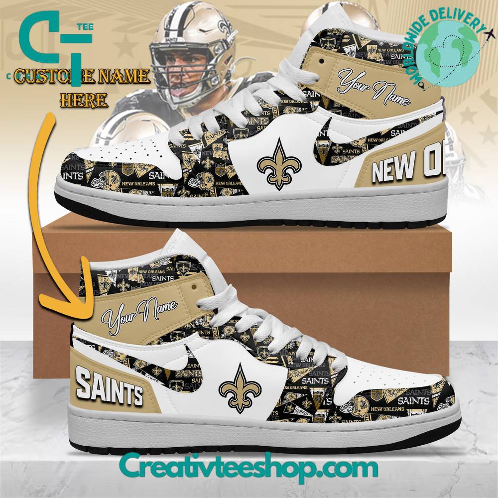 Footwearstorm New Orleans Saints AJ1 High Sneakers Shoes For Men And Women 1
