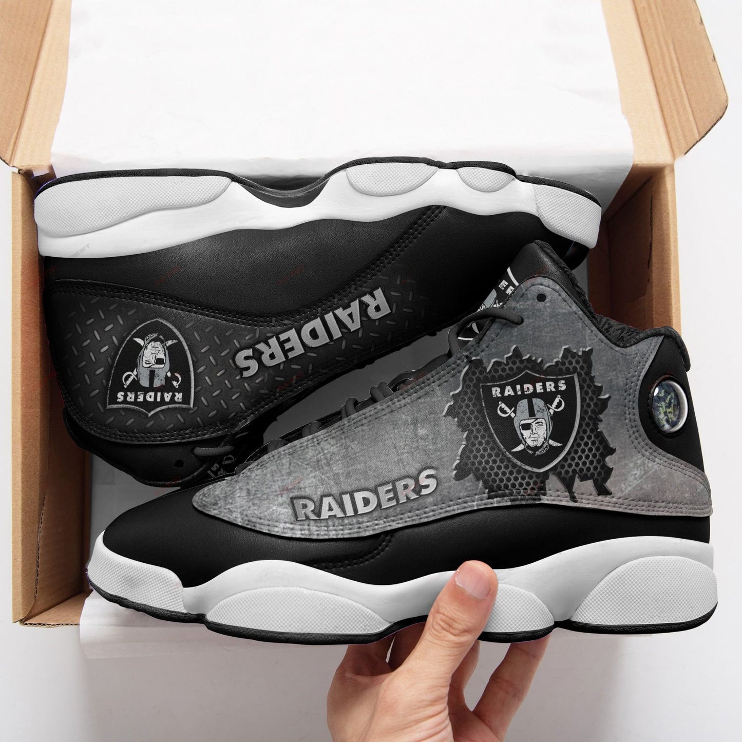 Footwearstorm Oakland Raiders AJ13 Sneakers Shoes For Men And Women 1