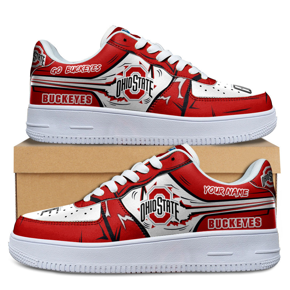 Footwearstorm Ohio State Buckeyes Air Low-Top Sneakers Shoes For Men And Women 1