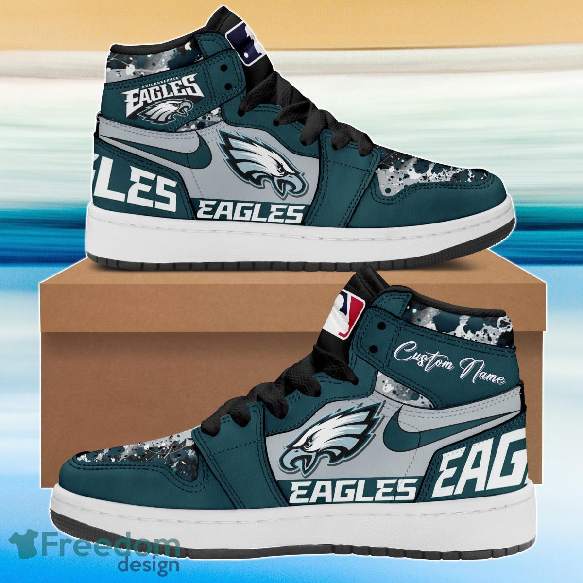 Footwearstorm Philadelphia Eagles AJ1 High Sneakers Shoes For Men And Women 3