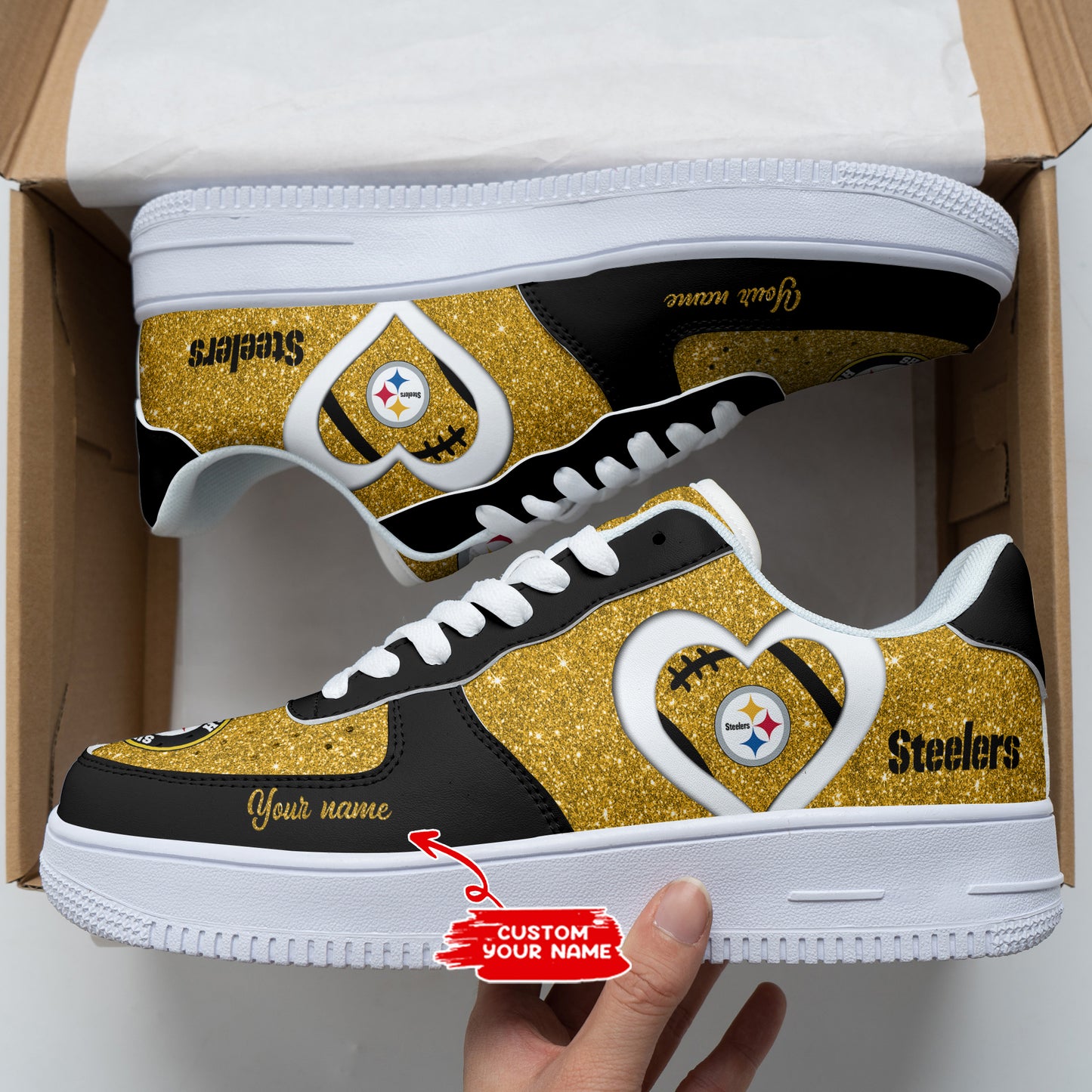 Footwearstorm Pittsburgh Steelers NFL Air Low-Top Sneakers Shoes For Men And Women 1205193