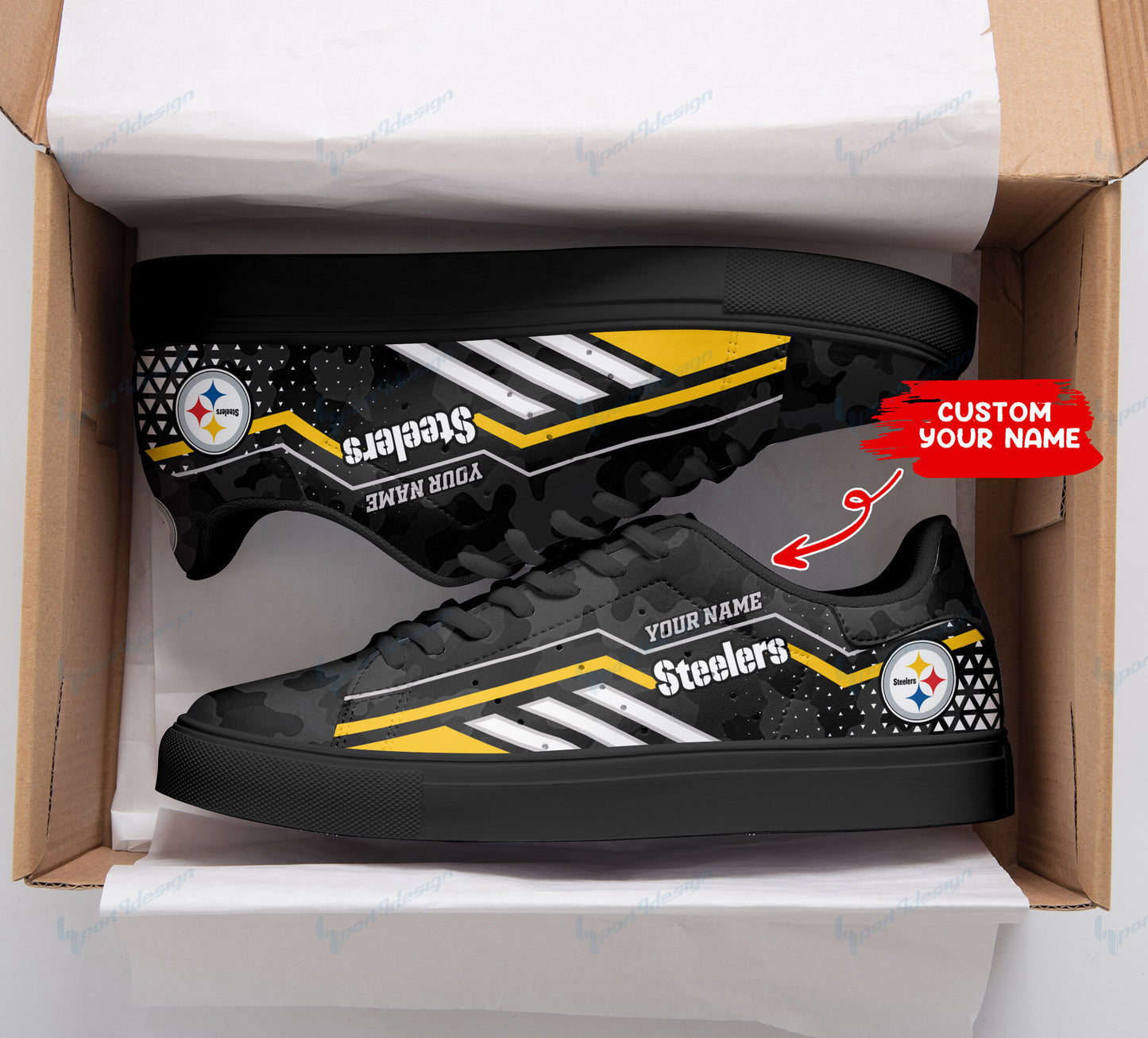 Footwearstorm Pittsburgh Steelers Skate Stan Shoes Sneakes For Men And Women 2