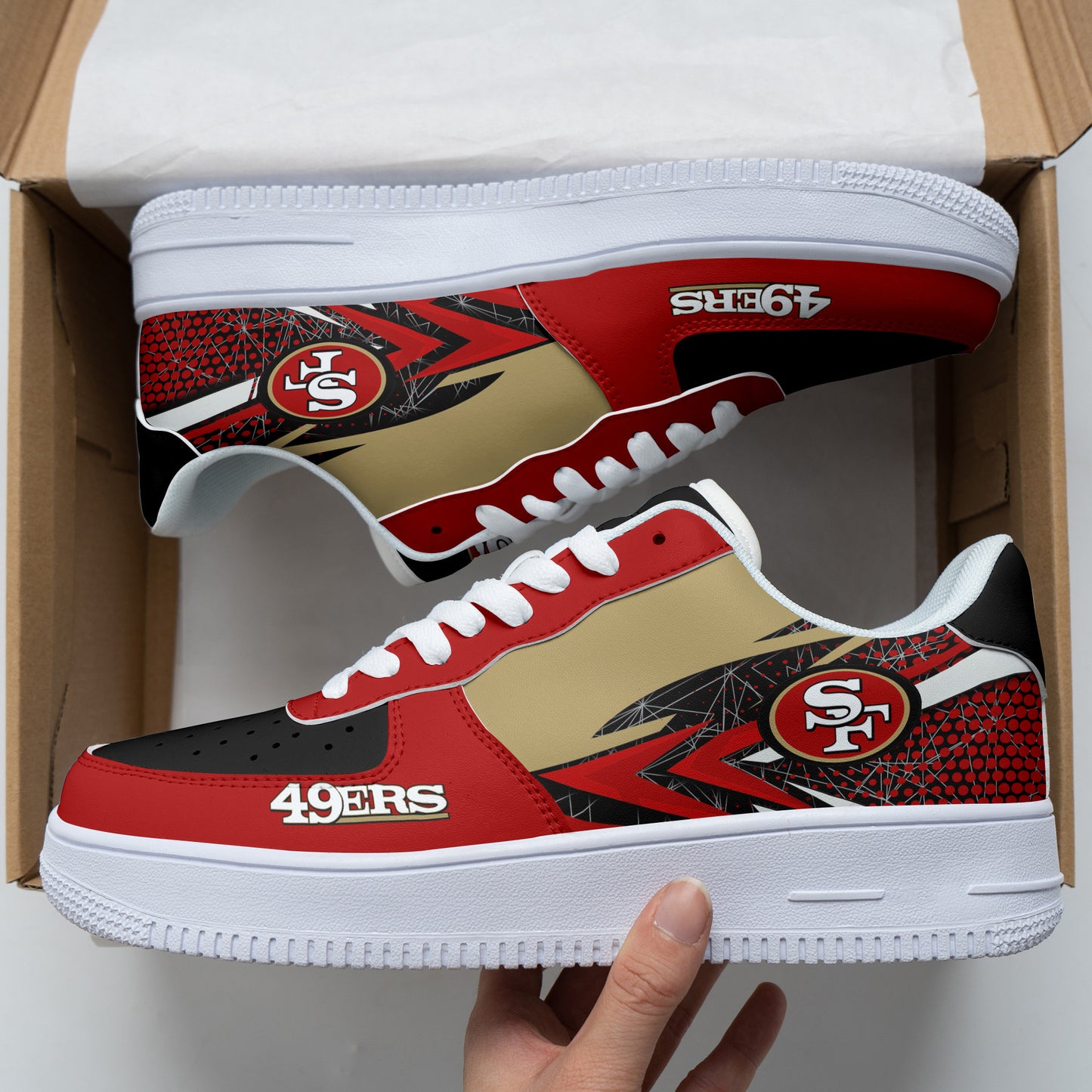 Footwearstorm San Francisco 49ers NFL Air Low-Top Sneakers Shoes For Men And Women 1205234