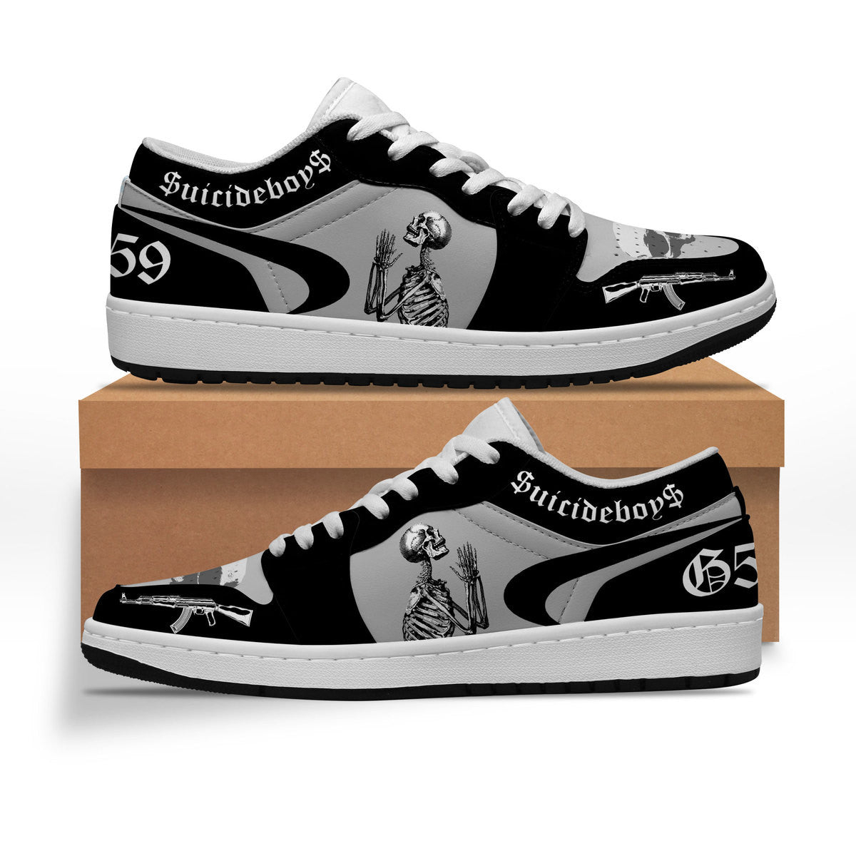 Footwearstorm Suicideboys AJ1 Low Sneakers Shoes For Men And Women 1