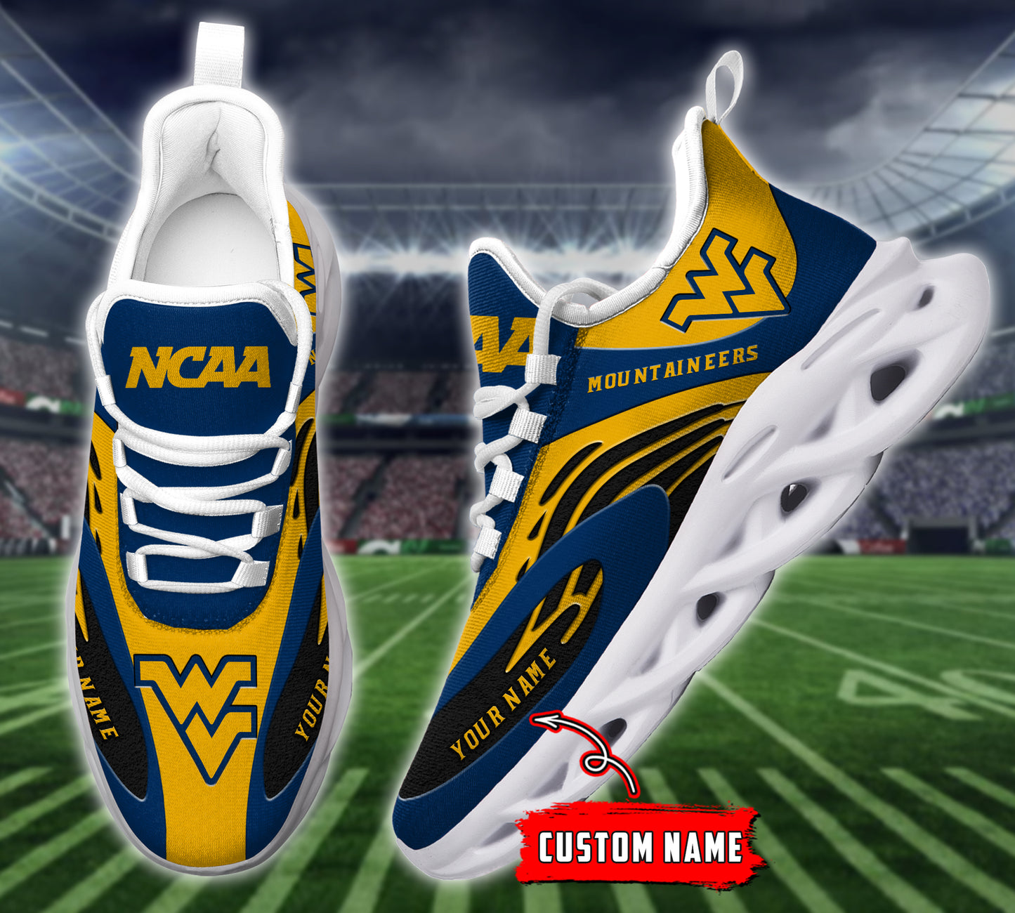 Footwearstorm West Virginia Mountaineers NCAA Max Soul Shoes Sneakers For Men And Women 1