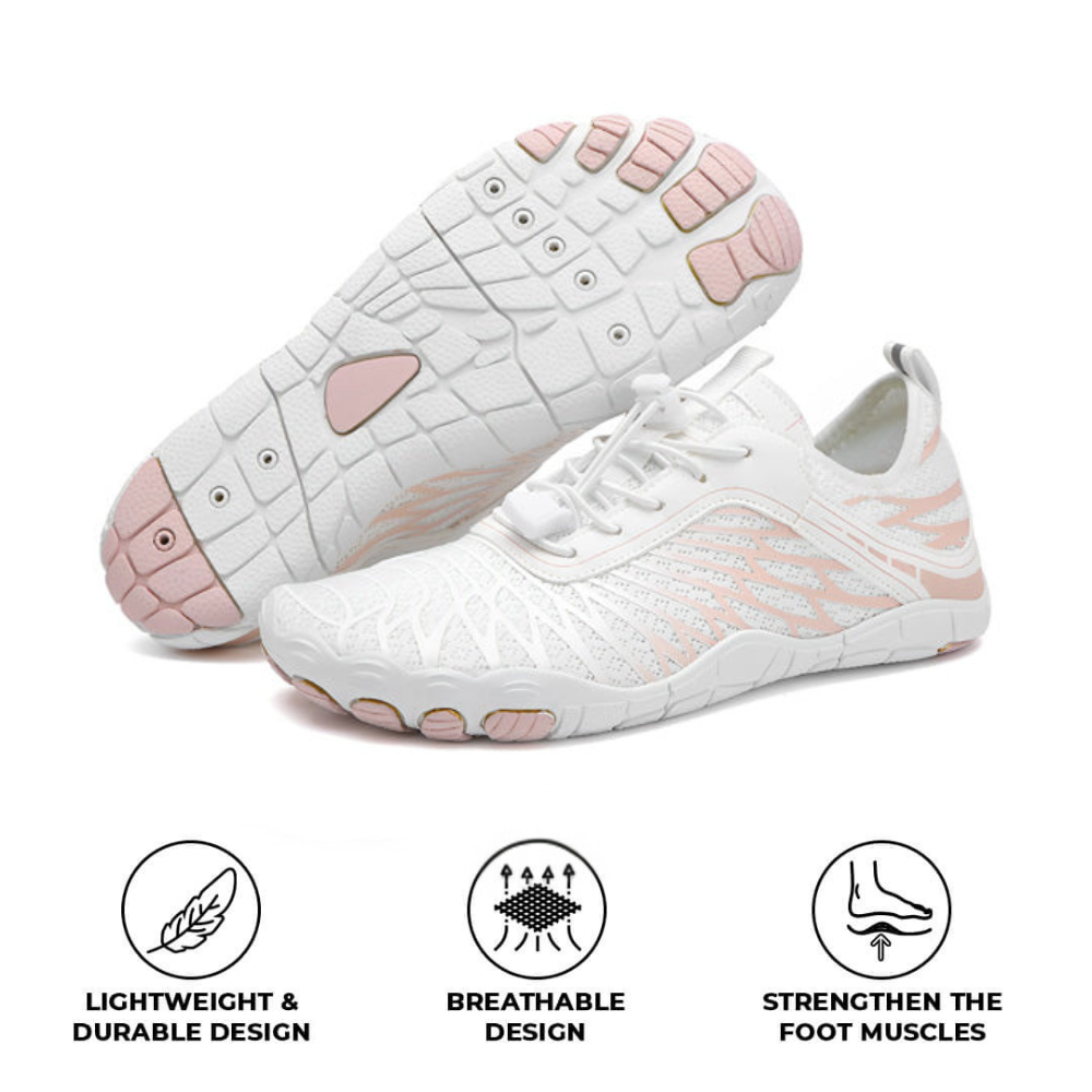 Lorax Pro Healthy & Non-Slip barefoot Orthotic Shoes - White Pink