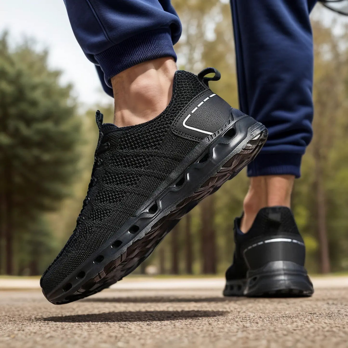 Men's Orthopedic Shoes Walking Athletic Sneakers - Black