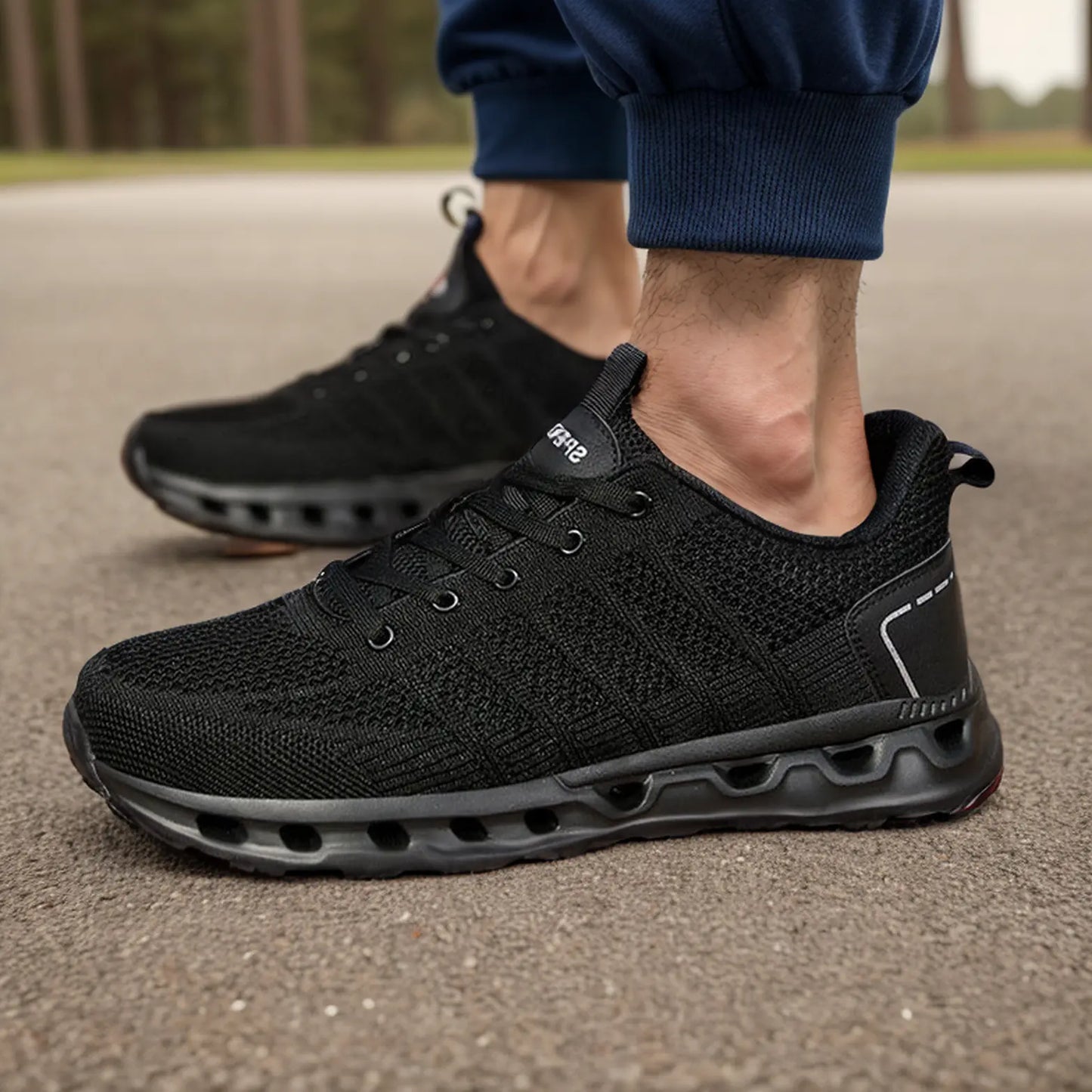 Men's Orthopedic Shoes Walking Athletic Sneakers - Black