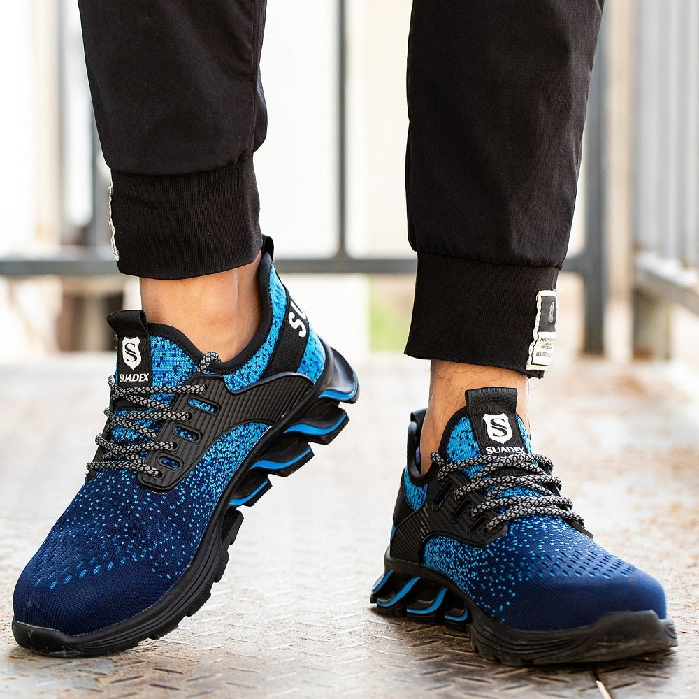 Orthotic Shoes Reinforced Safety Steel Toe Boots - Blue