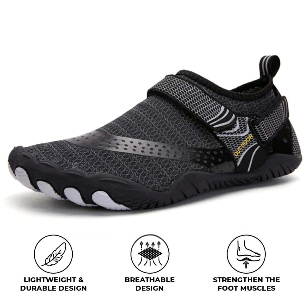 Outdoor Master slip-resistant & comfortable barefoot Orthotic Shoes - Black