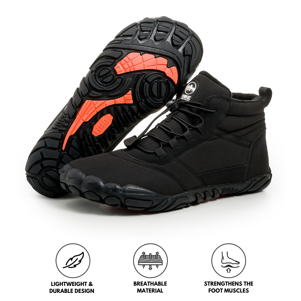 Outdoor Pro - Slip Resistant & Waterproof Barefoot Hike Footwear - Black
