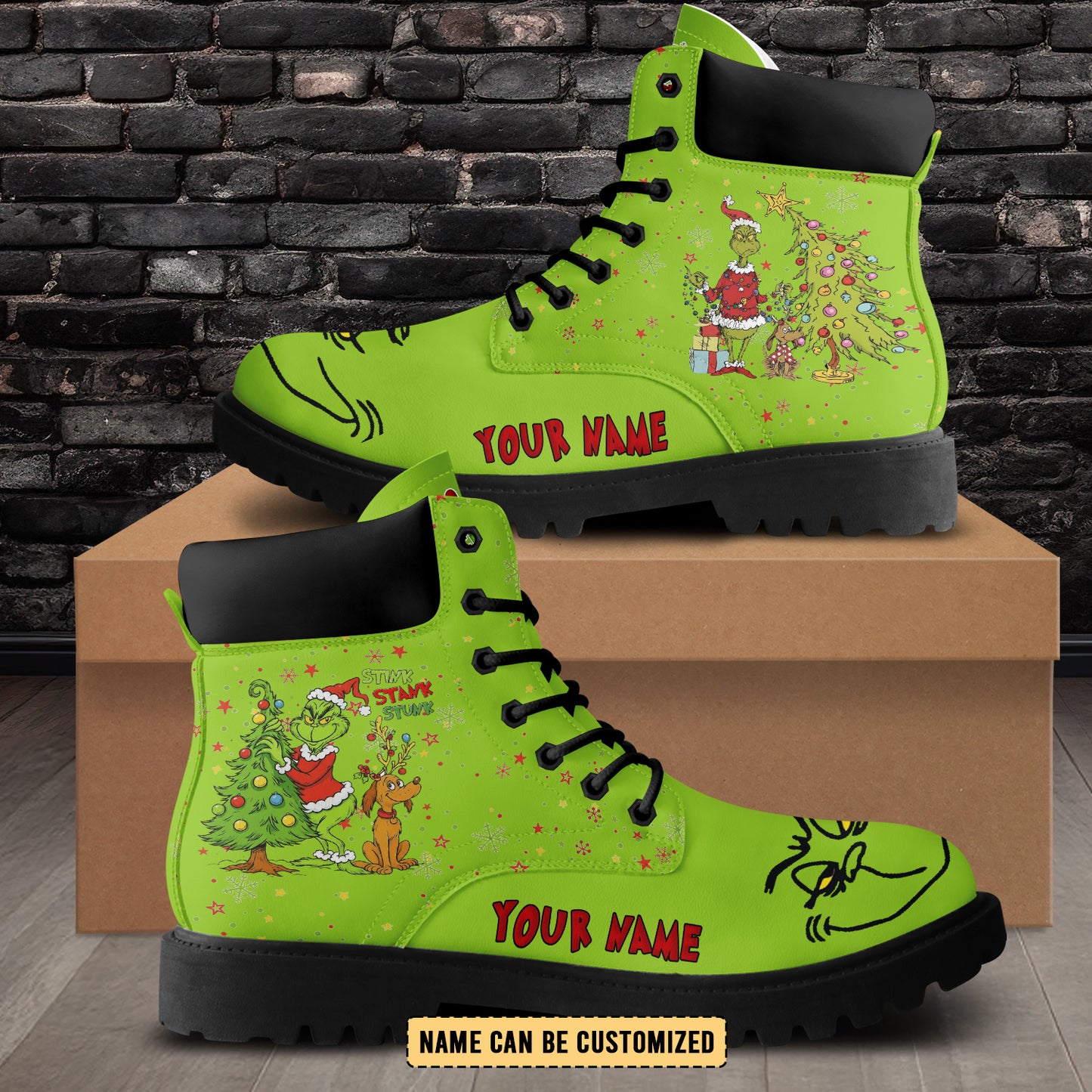 Footwearstorm The Grinch x Christmas Boots Shoes For Men And Women 2