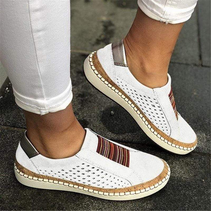 Women's Orthopedic Shoes Slip On Breathable Comfortable Walking Sneakers - White