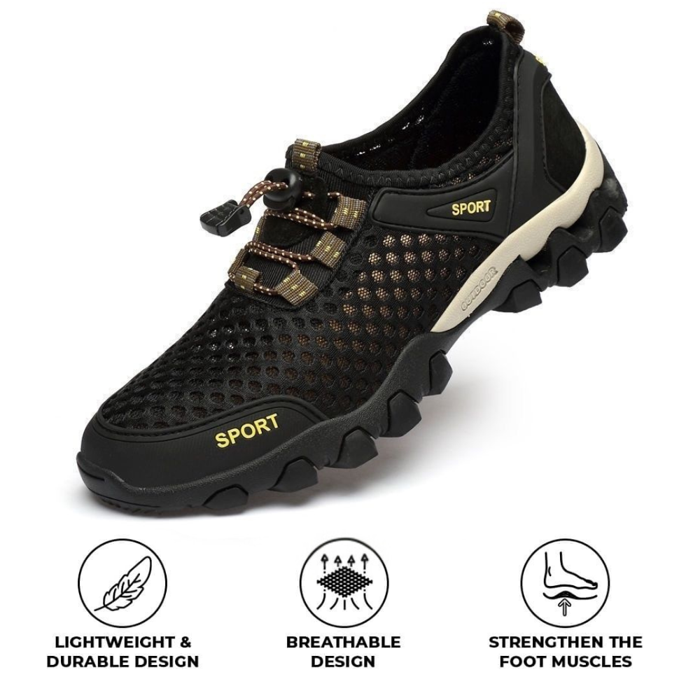 ZenStride Wide Toe Box Hiking Orthotic Shoes Healthy & Non-Slip barefoot Orthotic Shoes - Black