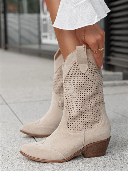 Footwearstorm| Low Heel Cowboy Boots For Women