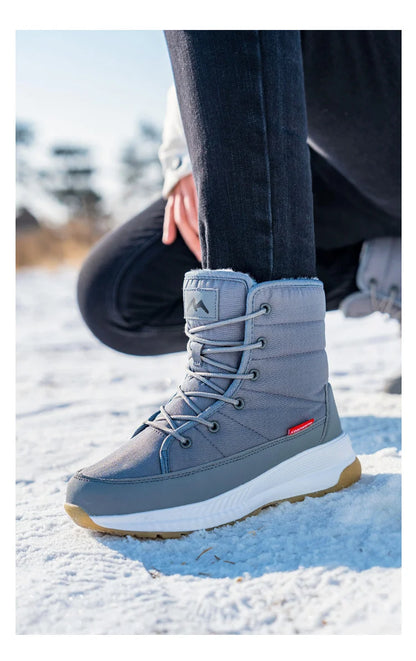 Winter Anti-Slip Velvet Lace Up Snow Boots