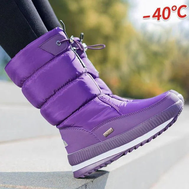 Non Slip Ankle Snow Booties Faux Fur Mid Calf Warm Boots