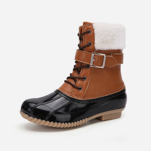 Retro Warm Faux Wool Duck Boots