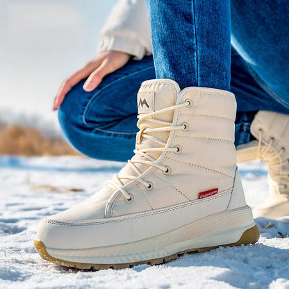 Winter Anti-Slip Velvet Lace Up Snow Boots