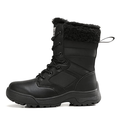 Women Anti-slip Fur Warm Waterproof Snow Boots Mid Calf