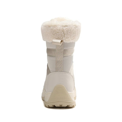 Women Anti-slip Fur Warm Waterproof Snow Boots Mid Calf