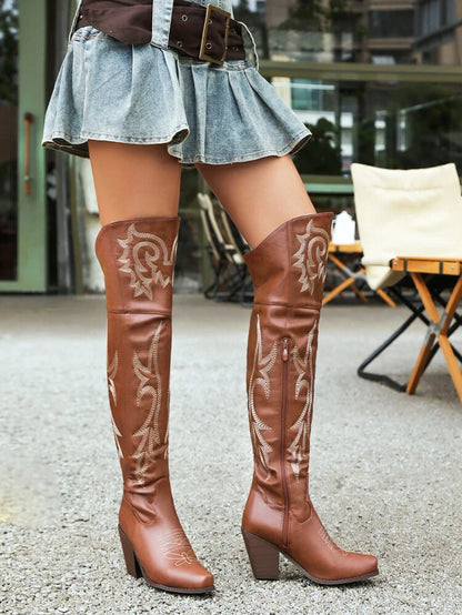Tall Cowboy Boots - Faded Style