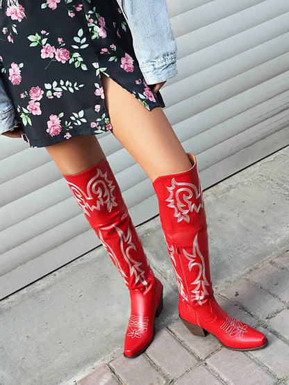 Tall Cowboy Boots - Faded Style