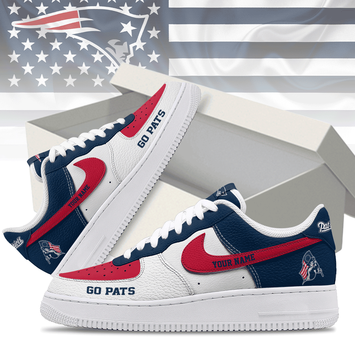 Footwearstorm New England Patriots Low-Top Sneakers Shoes For Men And Women 2808281