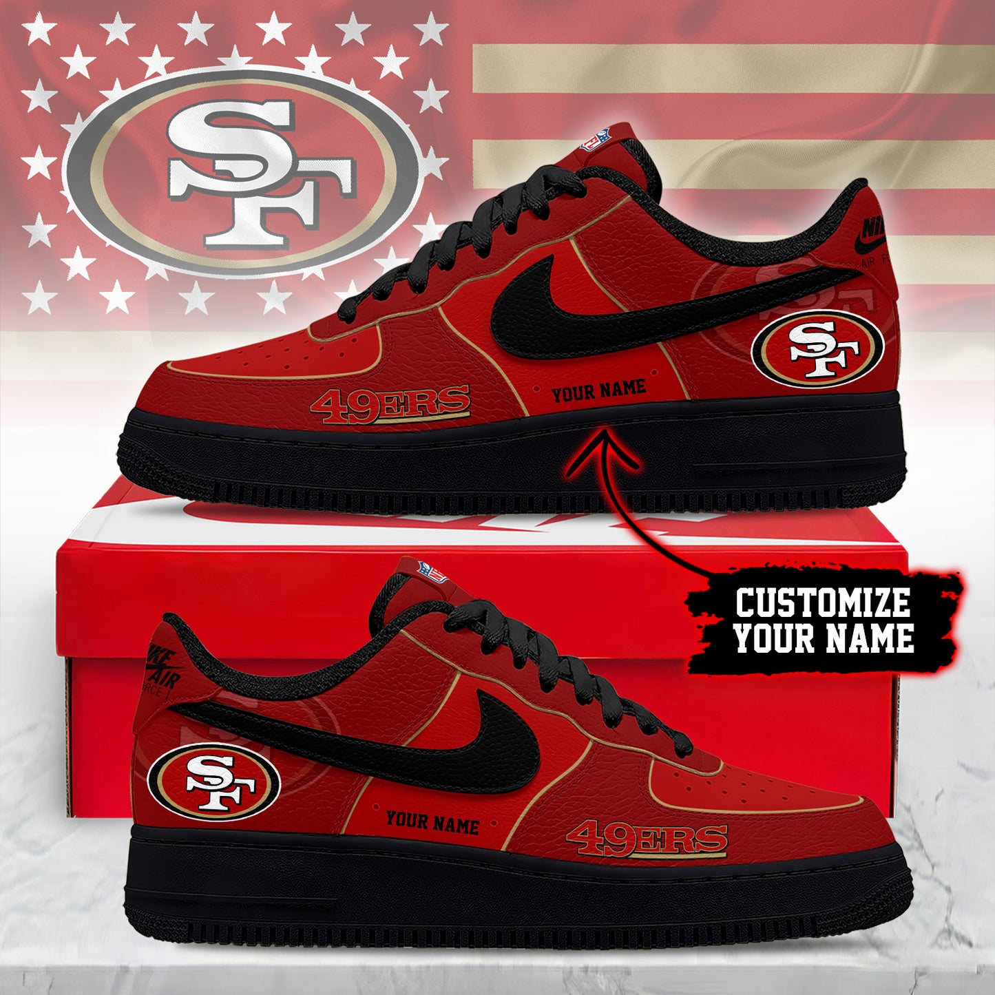 Footwearstorm San Francisco 49ers Low-Top Sneakers Shoes For Men And Women 280866