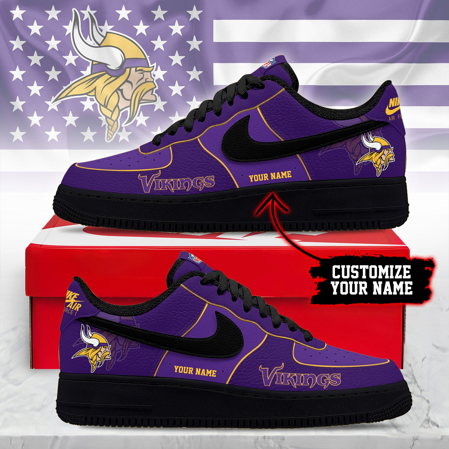 Footwearstorm Minnesota Vikings Low-Top Sneakers Shoes For Men And Women 28087