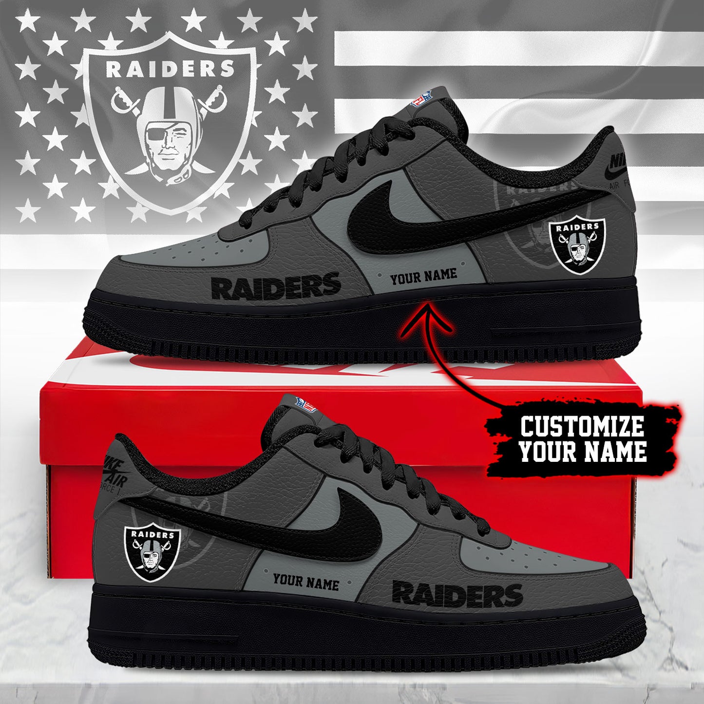 Footwearstorm Las Vegas Raiders Low-Top Sneakers Shoes For Men And Women 280848