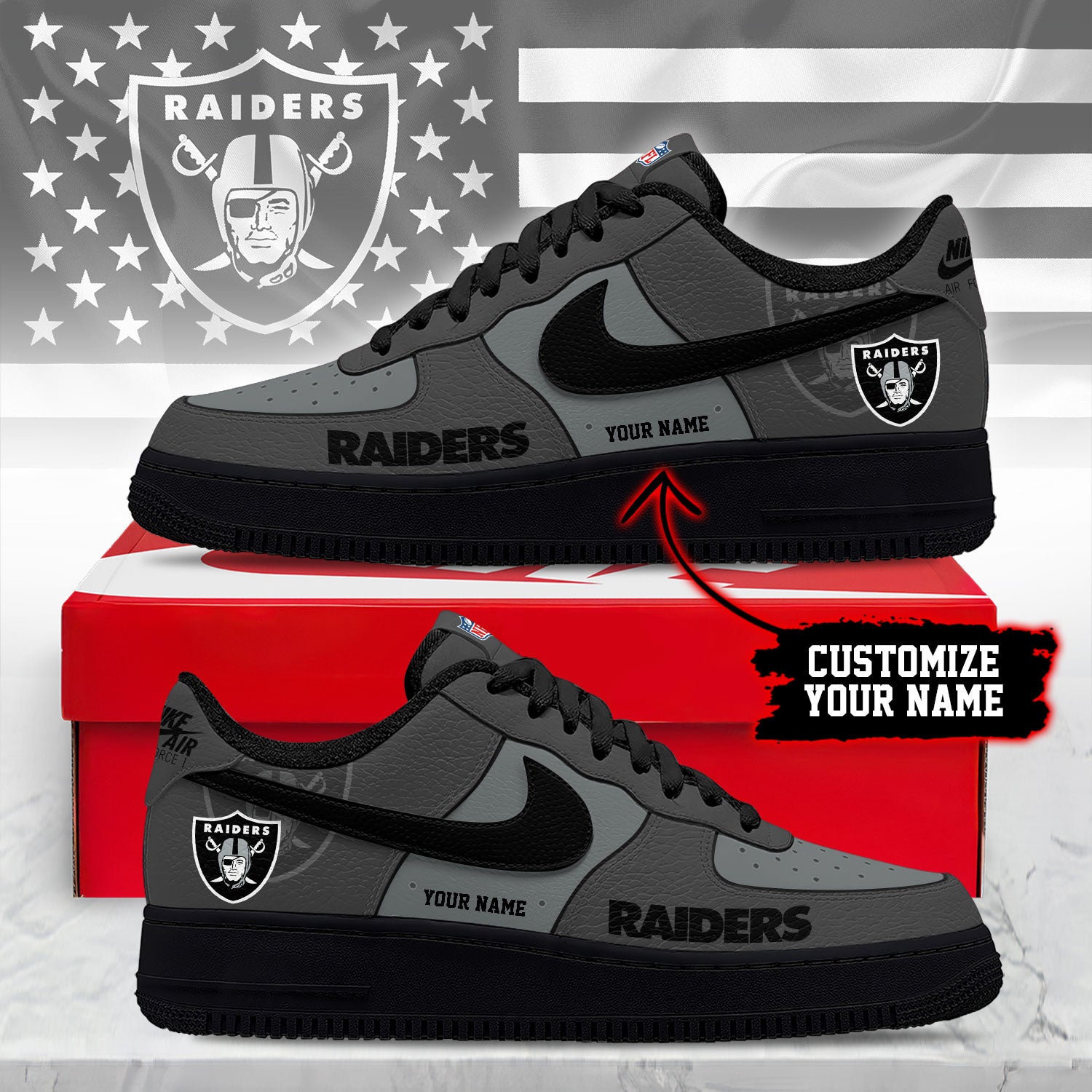 Footwearstorm Las Vegas Raiders Low-Top Sneakers Shoes For Men And Women 280848