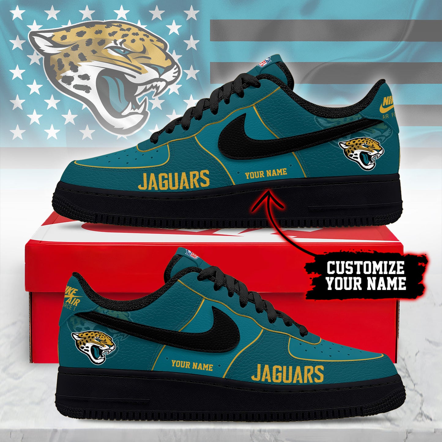 Footwearstorm Jacksonville Jaguars Low-Top Sneakers Shoes For Men And Women 280814