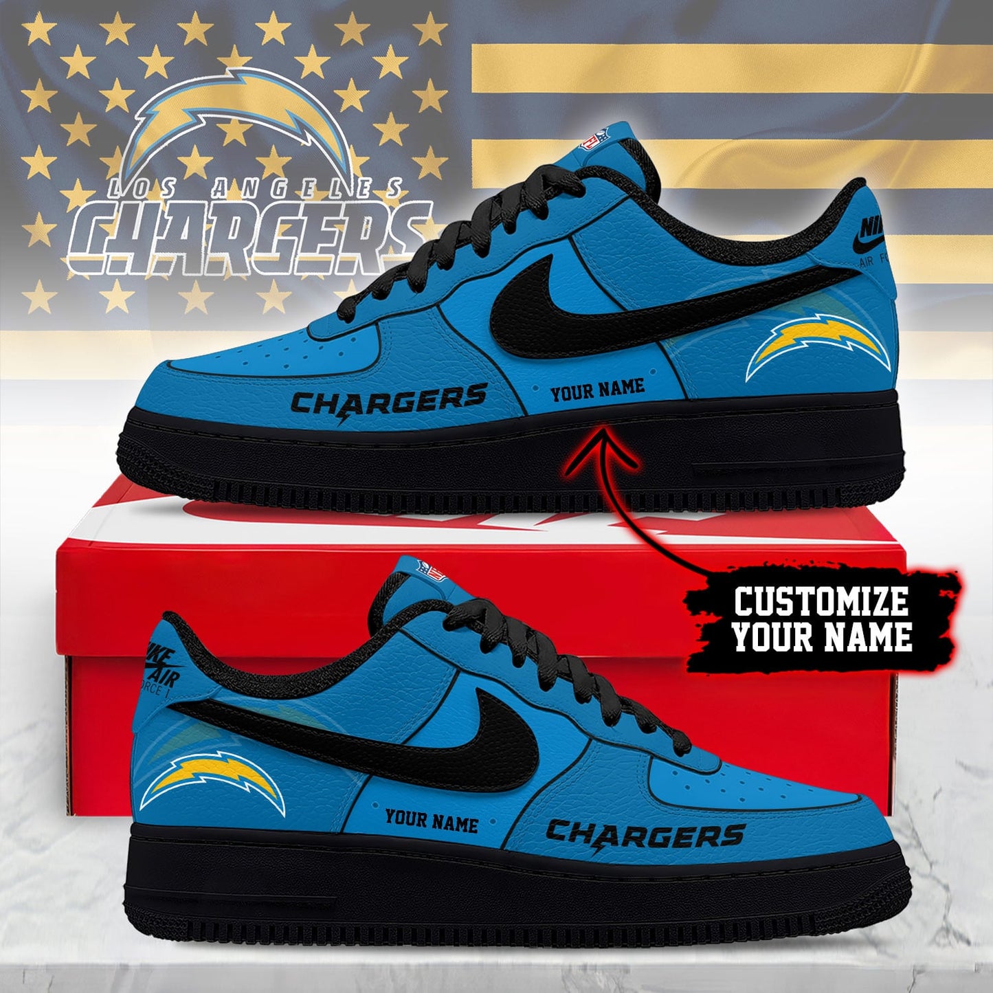 Footwearstorm Los Angeles Chargers Low-Top Sneakers Shoes For Men And Women 280838