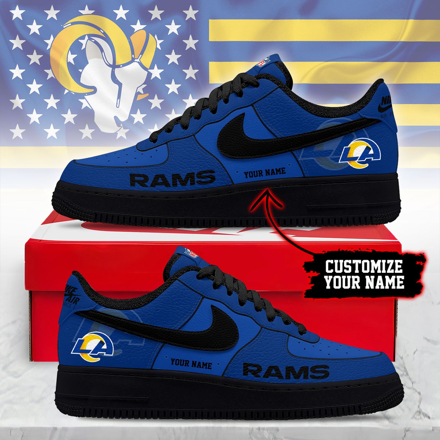 Footwearstorm Los Angeles Rams Low-Top Sneakers Shoes For Men And Women 280840