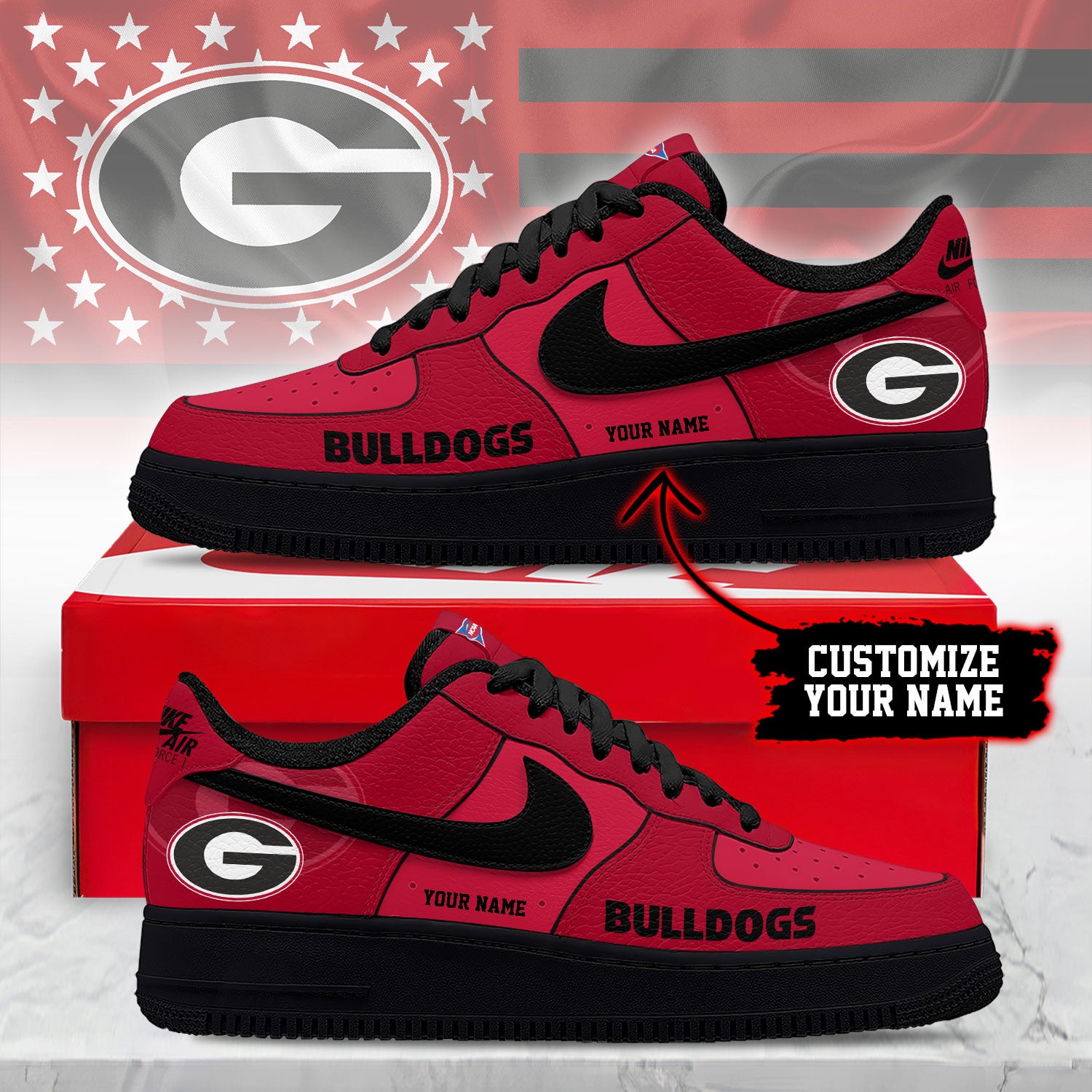 Footwearstorm Georgia Bulldogs Low-Top Sneakers Shoes For Men And Women 280821