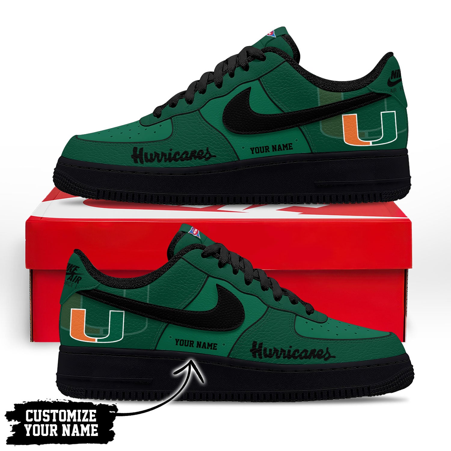 Footwearstorm Miami Hurricanes Low-Top Sneakers Shoes For Men And Women 280810