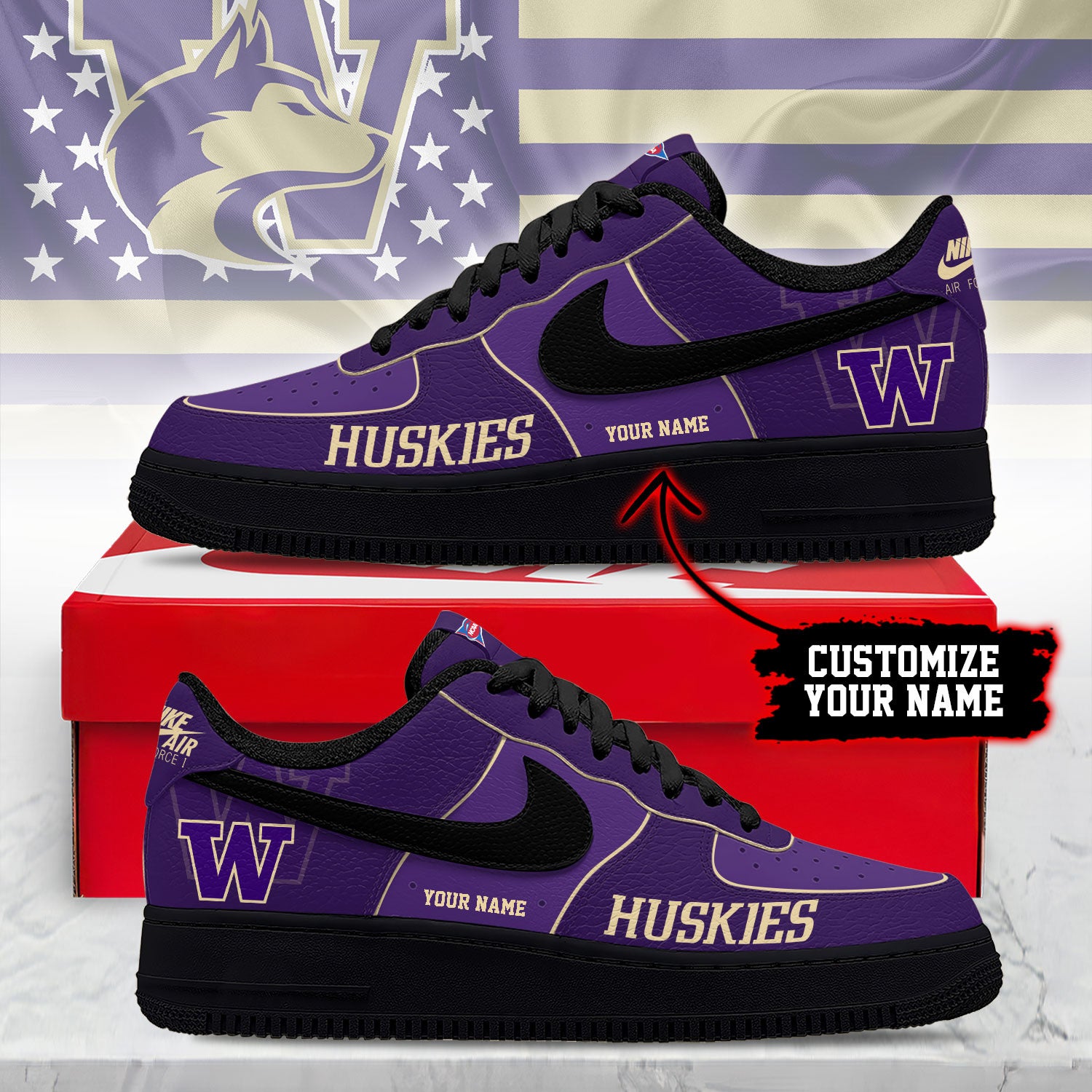 Footwearstorm Washington Huskies Low-Top Sneakers Shoes For Men And Women 28086