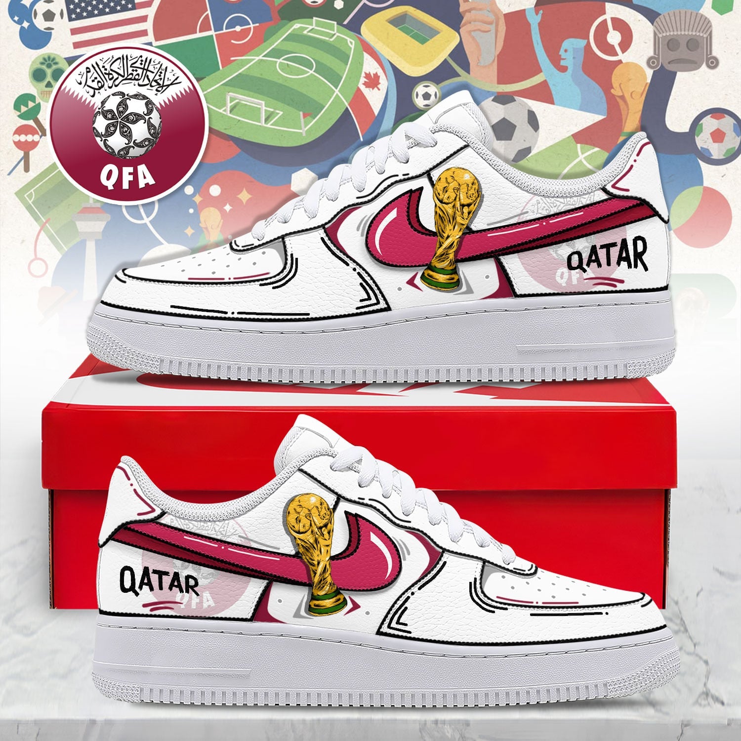 Qatar Air Low-Top Sneakers 2026
