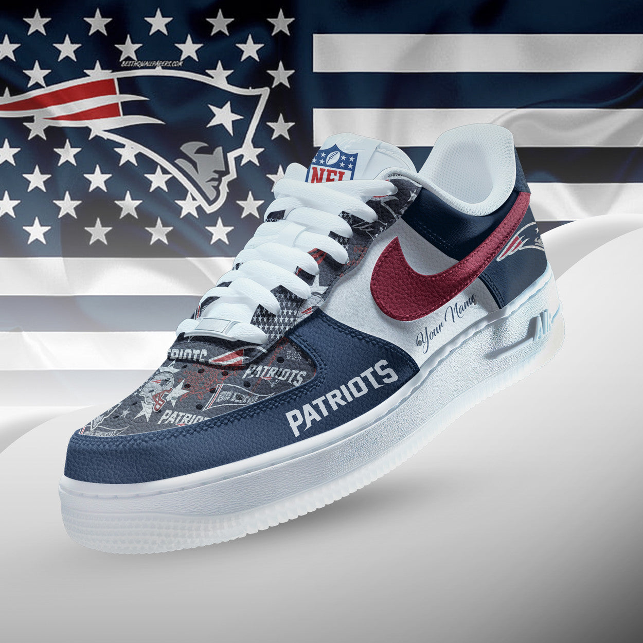 Footwearstorm New England Patriots Low-Top Sneakers Shoes For Men And Women 2808178