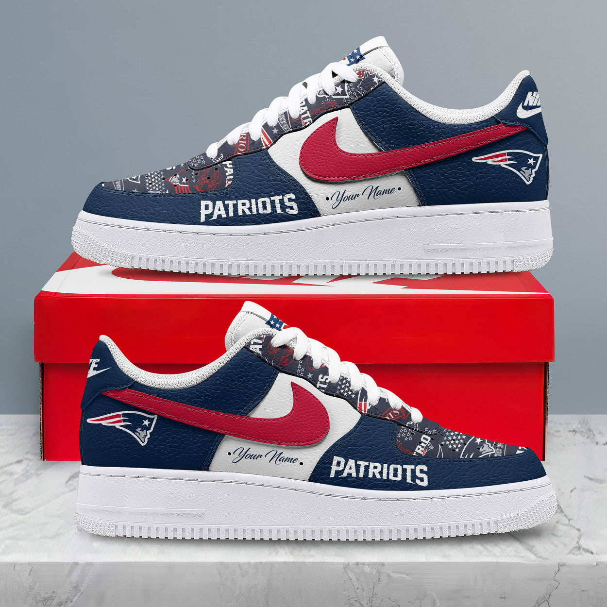Footwearstorm New England Patriots Low-Top Sneakers Shoes For Men And Women 2808178