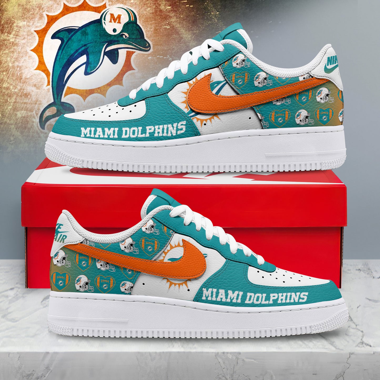 Footwearstorm Miami Dolphins Low-Top Sneakers Shoes For Men And Women 280865