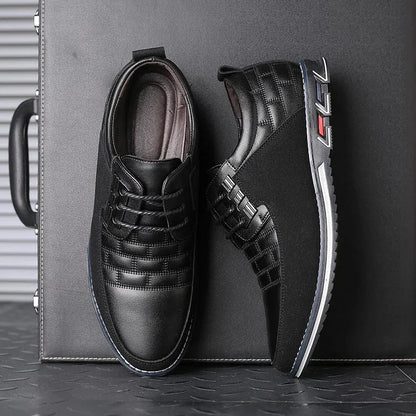 Men's Casual Leather Shoes British Lace Up Business Classic Loafers Oxford Comfortable Breathable Driving Office