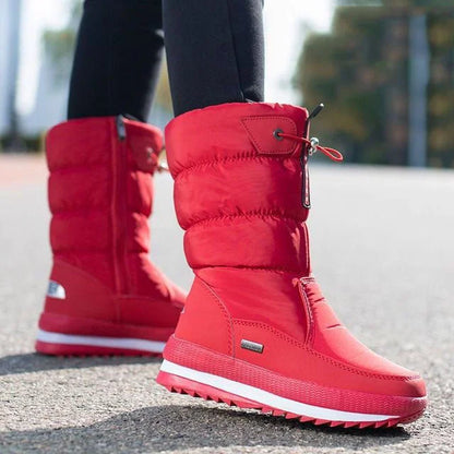 Non Slip Ankle Snow Booties Faux Fur Mid Calf Warm Boots