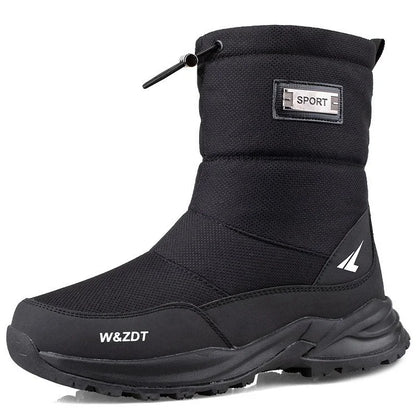 Men's winter outdoor thickened warm waterproof anti-slip high-top snow boots