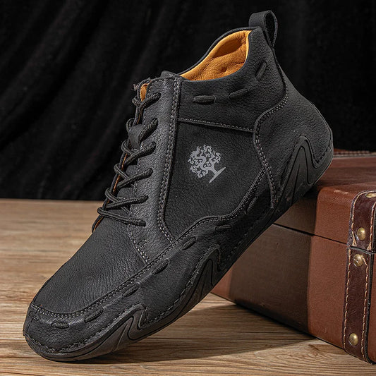 Men's Breathable Comfortable Non-Slip Lace-Up Handmade Baker Boots