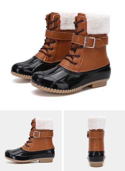 Retro Warm Faux Wool Duck Boots