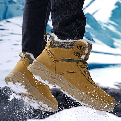 Waterproof Winter Boots Fleece-Lined Thickened Men's High-Top Snow Boots