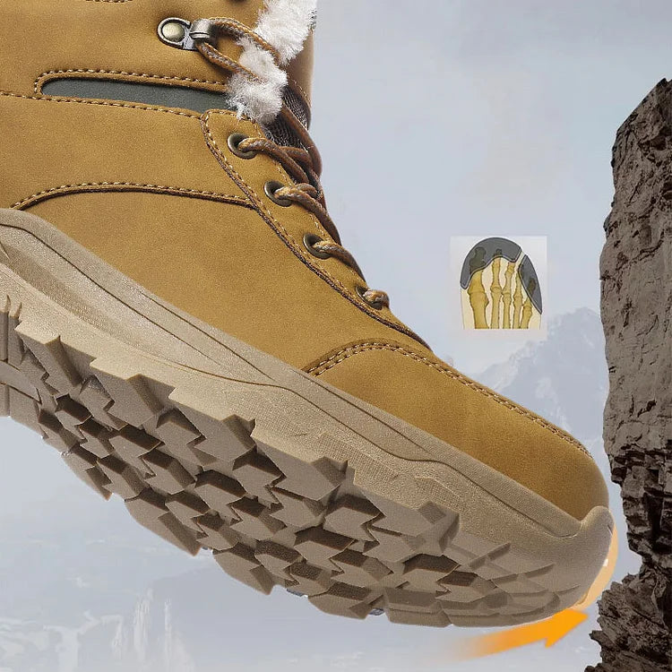 Waterproof Winter Boots Fleece-Lined Thickened Men's High-Top Snow Boots