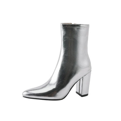 Women's Gold Metallic Ankle Boots